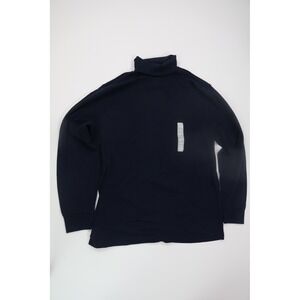 Roundtree & Yorke Turtleneck Shirt XL Navy Blue Cotton Long Sleeve Casual
